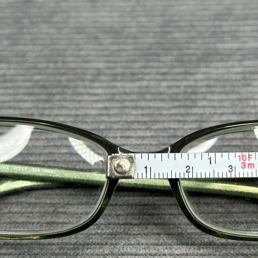 Nine West 324 OW47 Green Rectangular Eyeglasses Frames 135mm Y2k